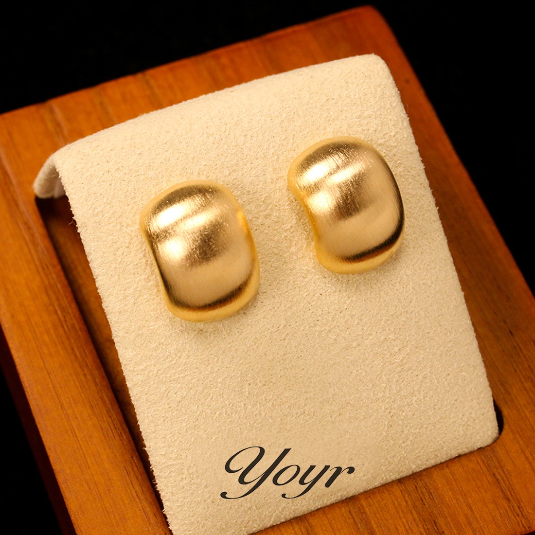 YOYR 铜合金耳饰 金豆豆耳钉极简百搭气质金属耳环