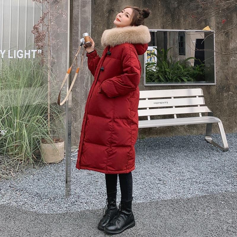 红色棉服女2023年新款冬季爆款设计感加厚结婚棉衣棉袄中长款显瘦