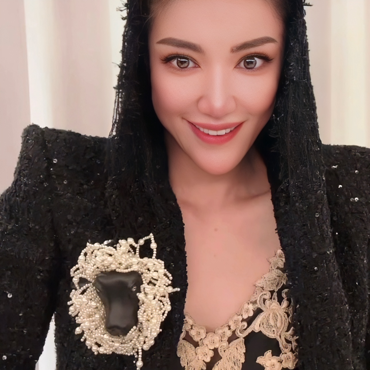 铜合金玻璃胸针 欧美风高级重工百搭手工编织牦牛头胸针戒指套