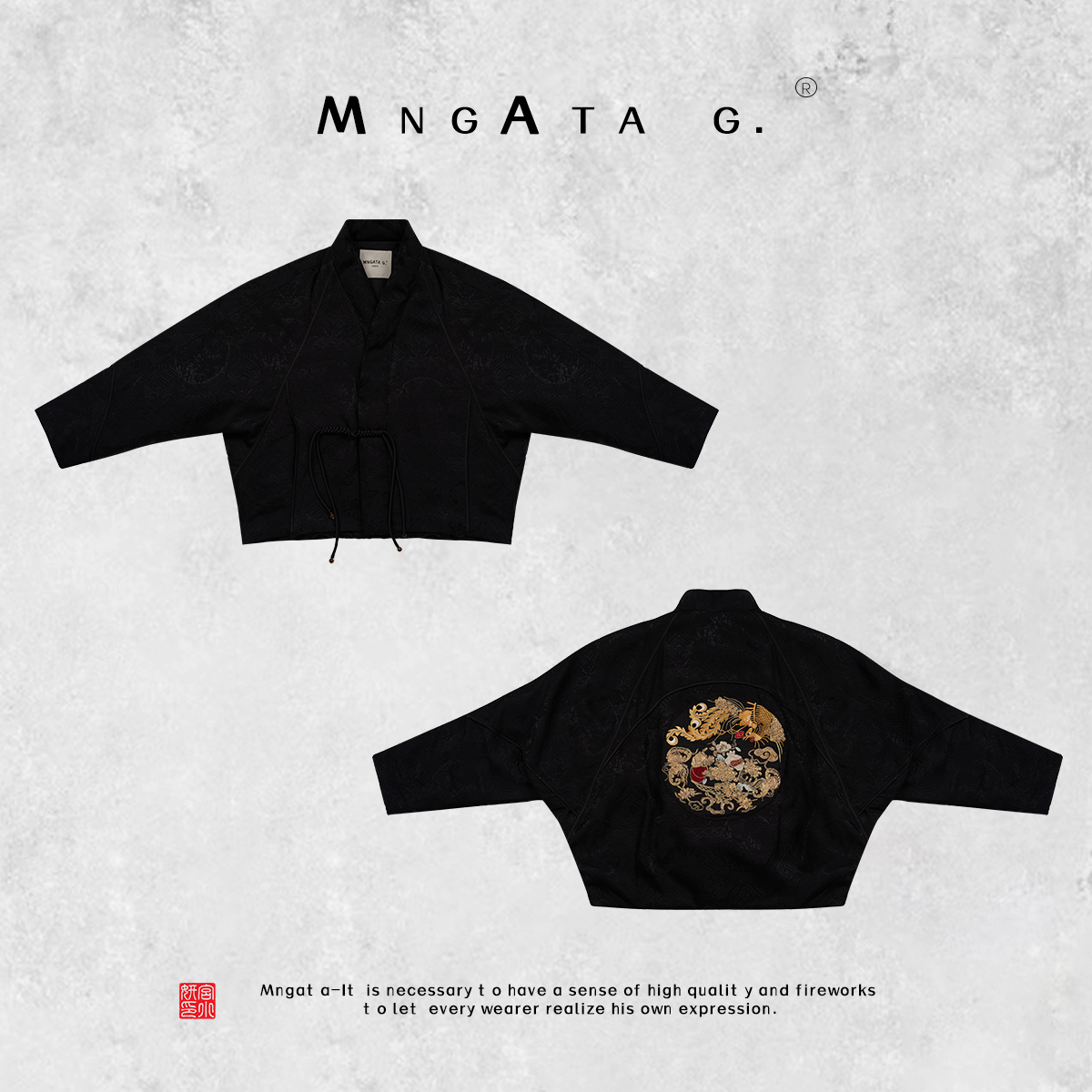 MNGATA G.宫小妍【可可西里】秋冬新中式中国风鹅绒短外套C020029