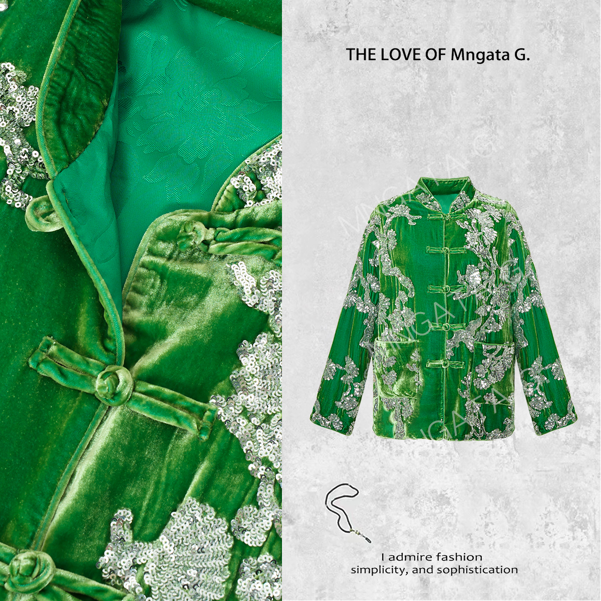 宫小妍MNGATA G. 【松林仙】秋冬新中式薄荷曼波真丝短外套24011729