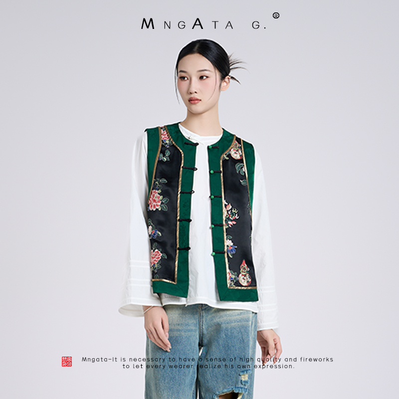 MNGATA G.宫小妍【小福禄】夏日新中式穿搭中国风古韵马甲X280215