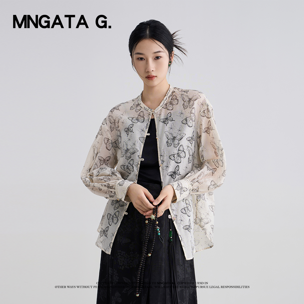 宫小妍MNGATA G. 【纸蝴蝶】夏日新中式中国风百搭提花外套4X032786