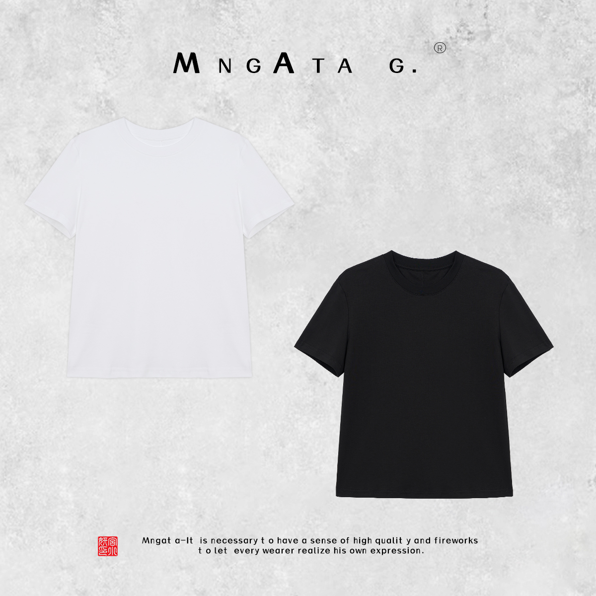 MNGATA G.宫小妍【拉法短袖】早秋新中式国风纯棉短袖T恤X280412