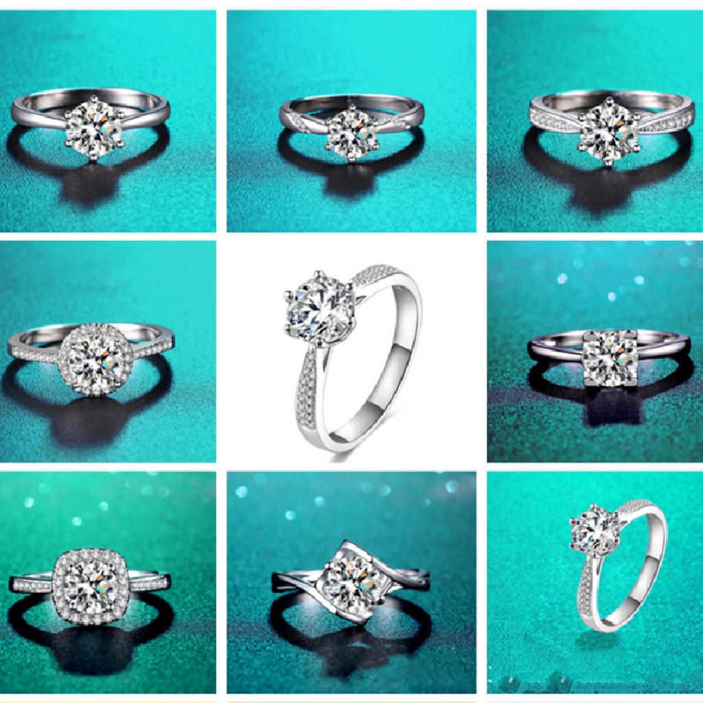 925银莫桑石戒指 轻奢莫桑银戒指 直播间下单链接 对应价格拍