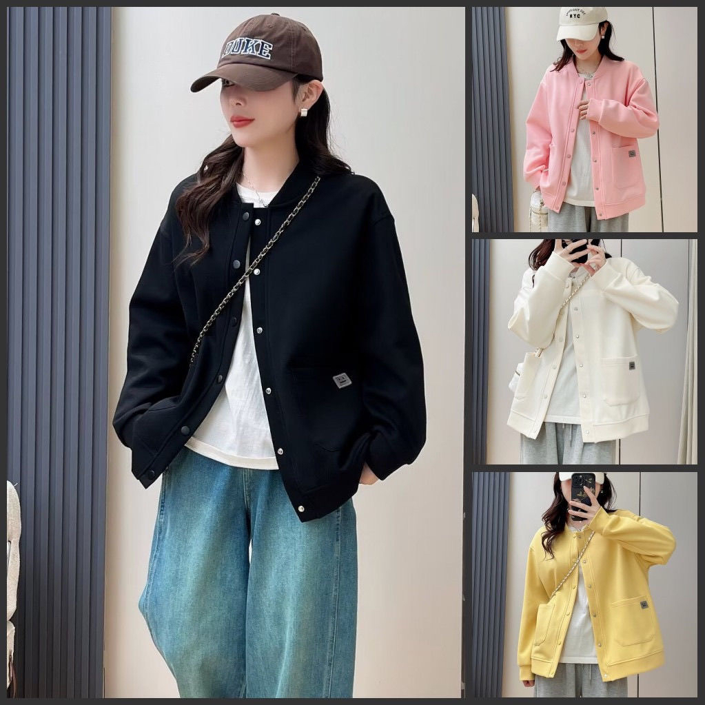 大码宽松显瘦休闲百搭立领棒球服夹克外套女秋季