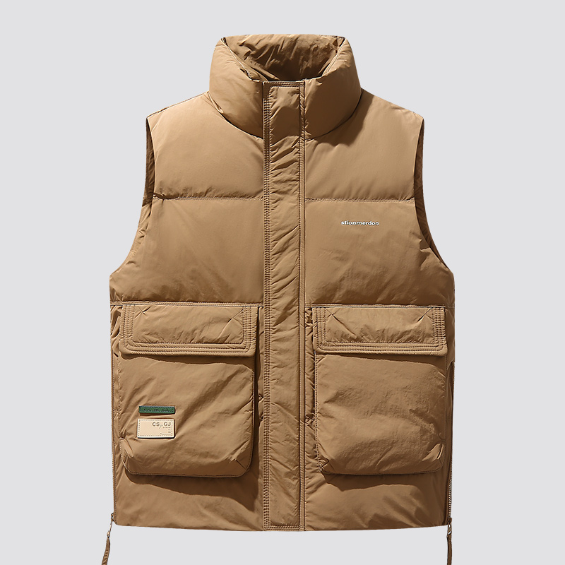 波司登冬季羽绒服男无袖立领潮牌纯色可二开羽绒马甲男士运动休闲