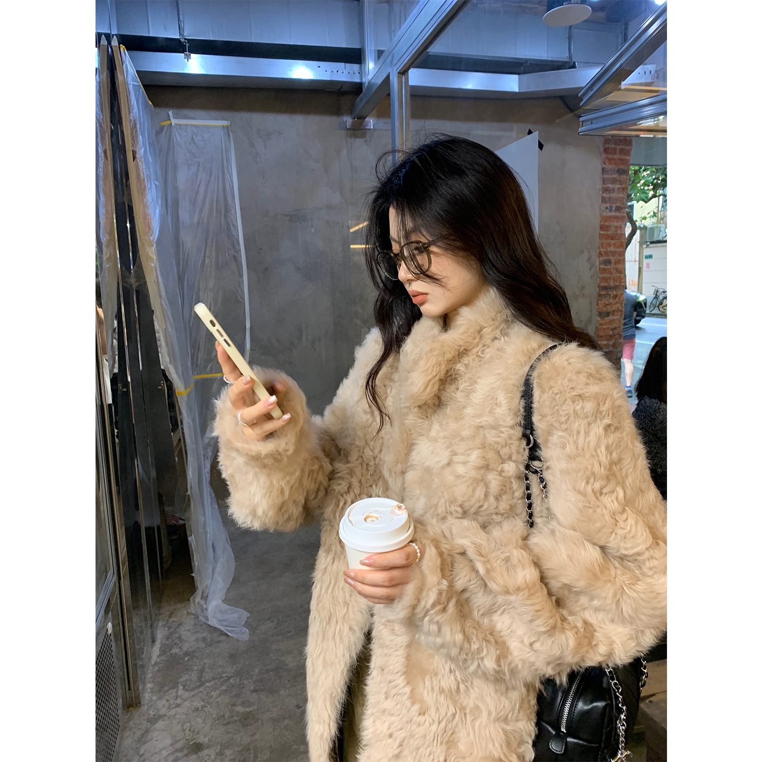 COCO皮草“韩风托卡”西班牙进口托斯卡纳羊毛皮毛一体皮草外套女