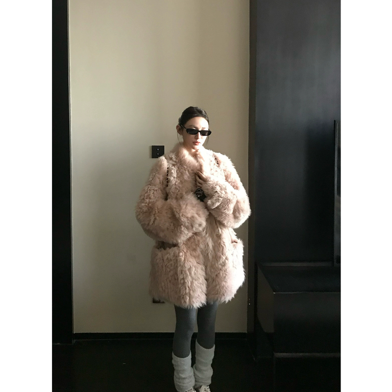 COCO皮草“人生托卡”御寒立领 进口托斯卡纳半卷皮毛一体皮草