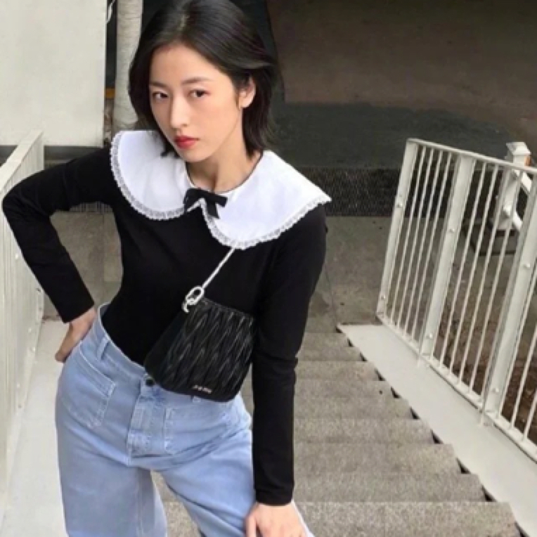 95新 MIU MIU/缪缪 miumiu】#缪缪 娃娃领打底衫