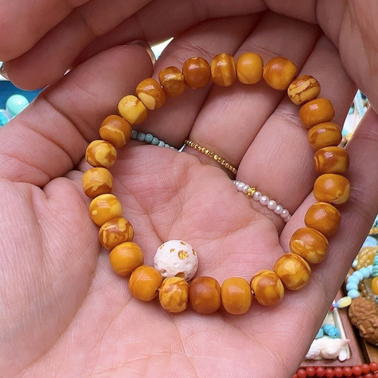 【闪购商品】琥珀手链未镶嵌饭***子