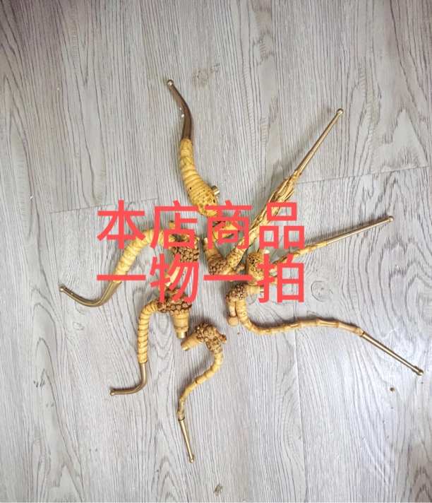 贵州烟斗金竹黑竹手工烟斗手把件一物一拍送保养油