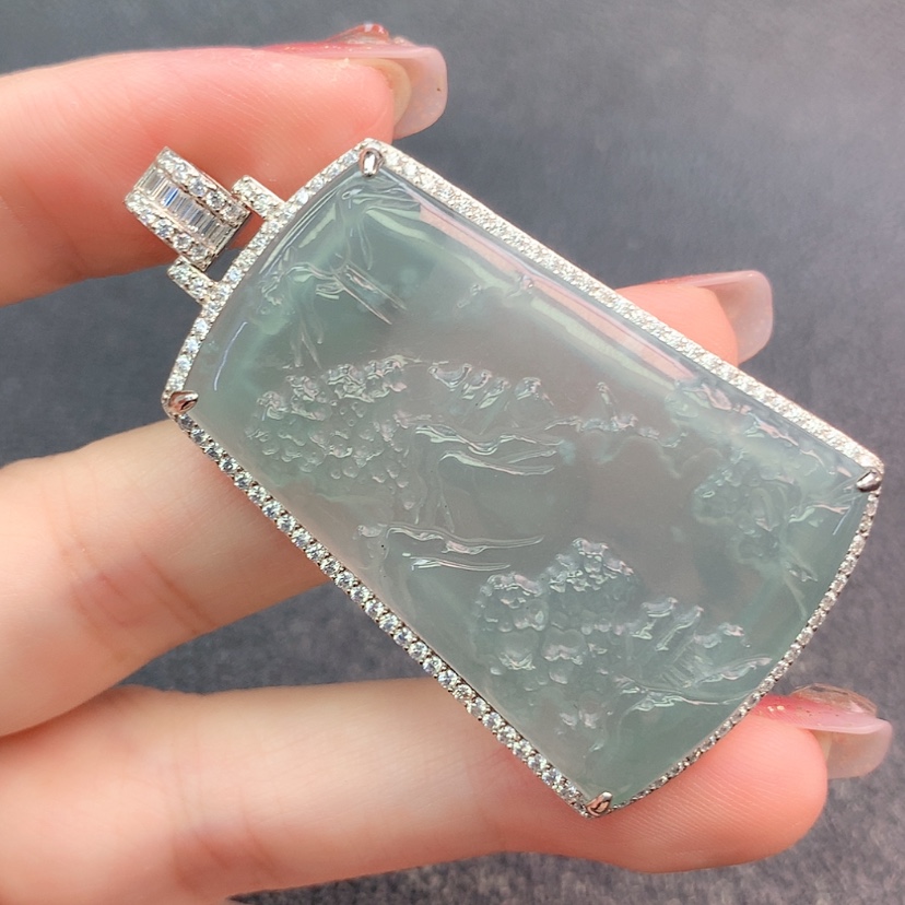 【闪购商品】翡翠挂件银S925镶嵌