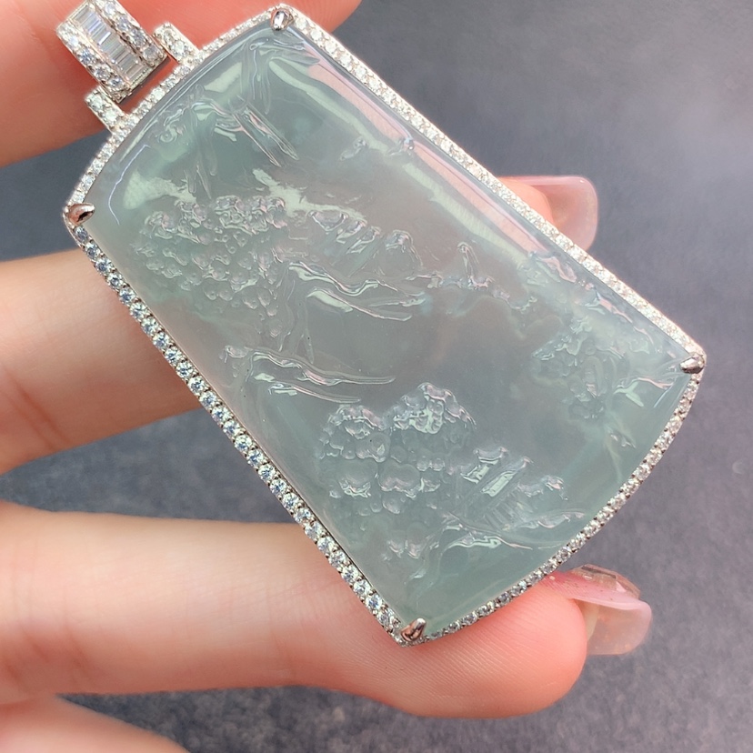【闪购商品】翡翠挂件银S925镶嵌