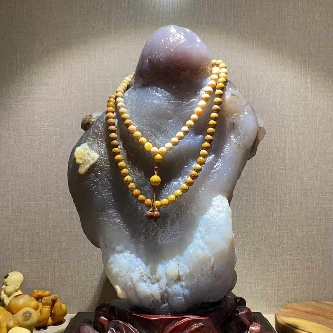 阿拉善奇石天然造型石弥勒佛摆件石戈壁原石玛瑙