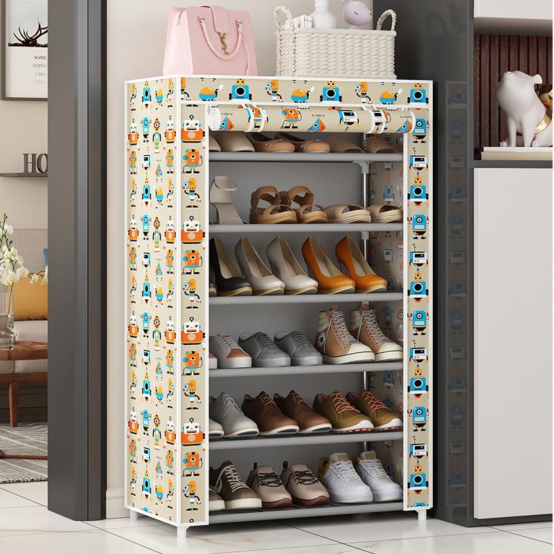 简易鞋架子简约布鞋柜省空间门口家用宿舍出租房用收纳窄小遮阳帘