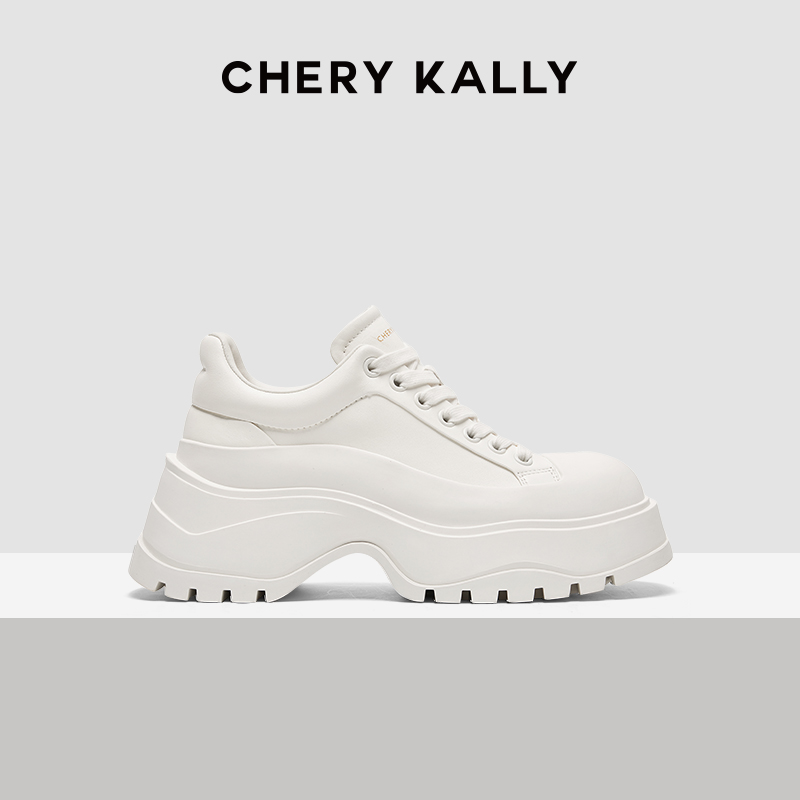 CHERY KALLY【云卷云舒】厚底小白鞋女休闲时尚真皮板鞋963XB4406