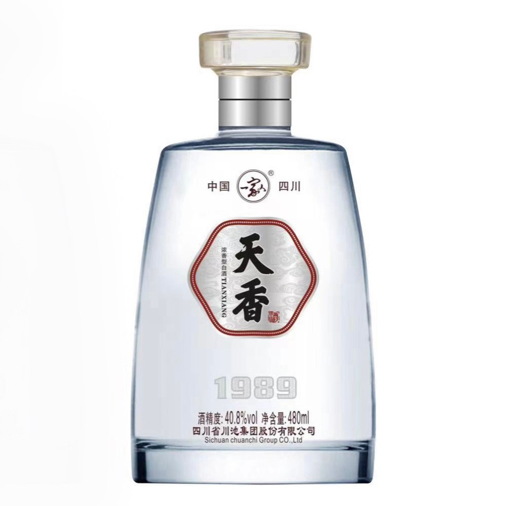 一家人川池天香1989浓香型纯粮白酒原酒礼盒年货送礼40.8度480ml