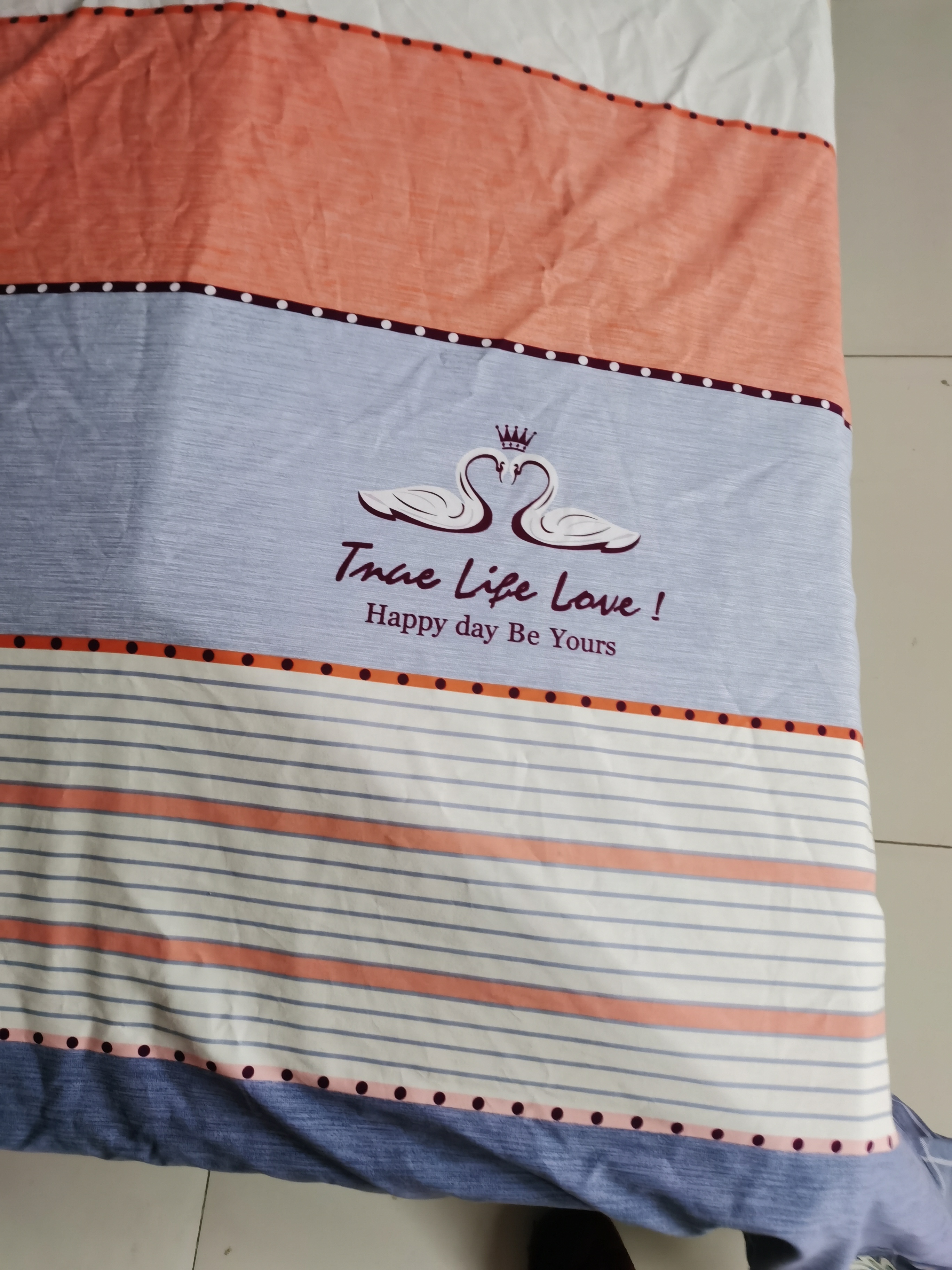 周梅家纺业天鹅之恋，_桔全棉四件套高支高密