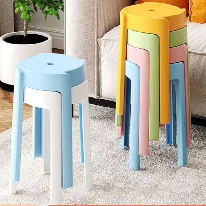 蜗家风车凳家用凳子可叠放加厚高板凳简约简易餐桌凳圆凳餐塑料凳