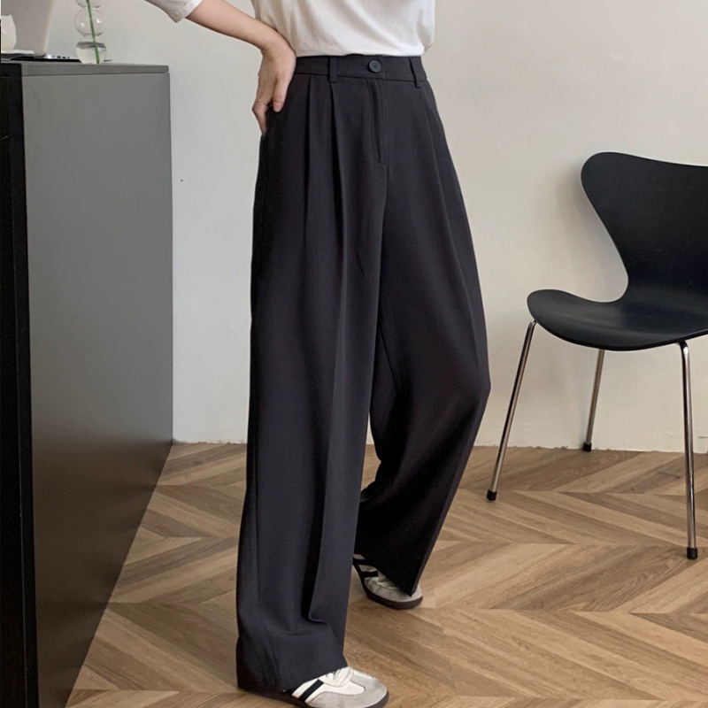 [TONFUNLY]2024直筒裤显瘦宽松西装休闲裤中腰百搭薄款