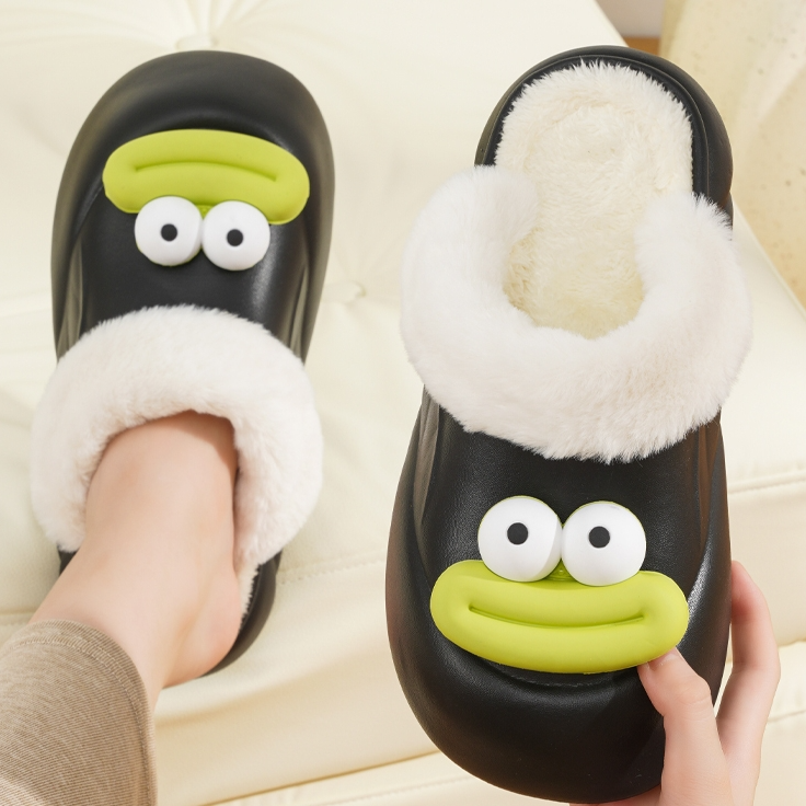 棉拖鞋女增高可拆洗家居厚底防滑冬季可爱大嘴313-7