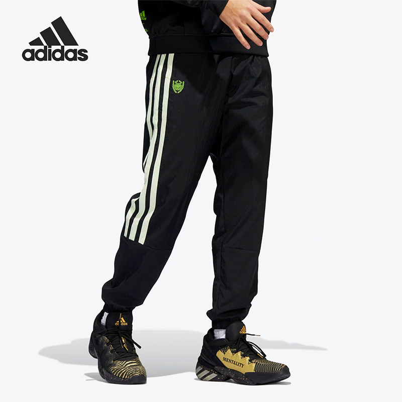正品Adidas/阿迪达斯男裤篮球运动透气收口束脚裤休闲长裤HB5455