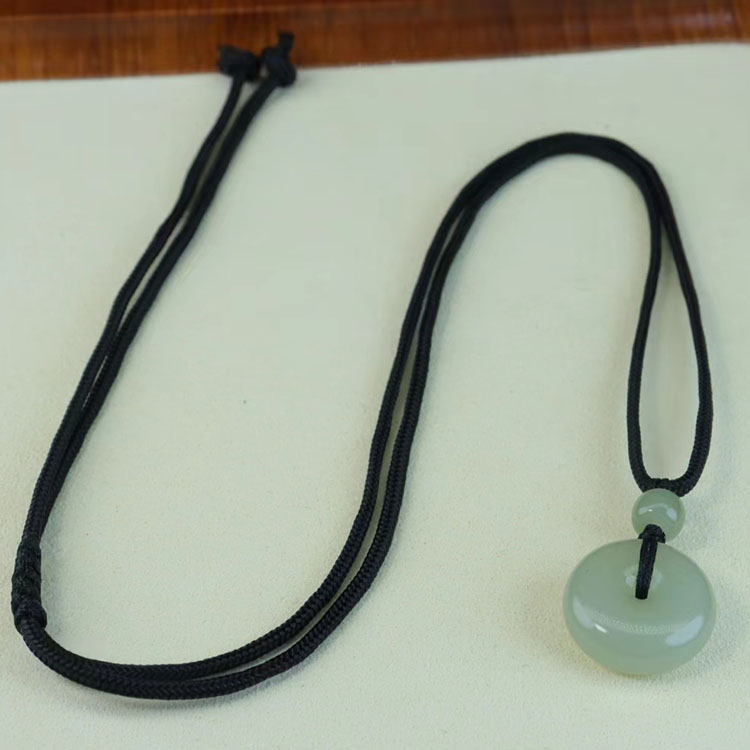 天然和田玉冰晴水料平安扣吊坠颈饰送宝宝玉石吊坠20毫米平安扣