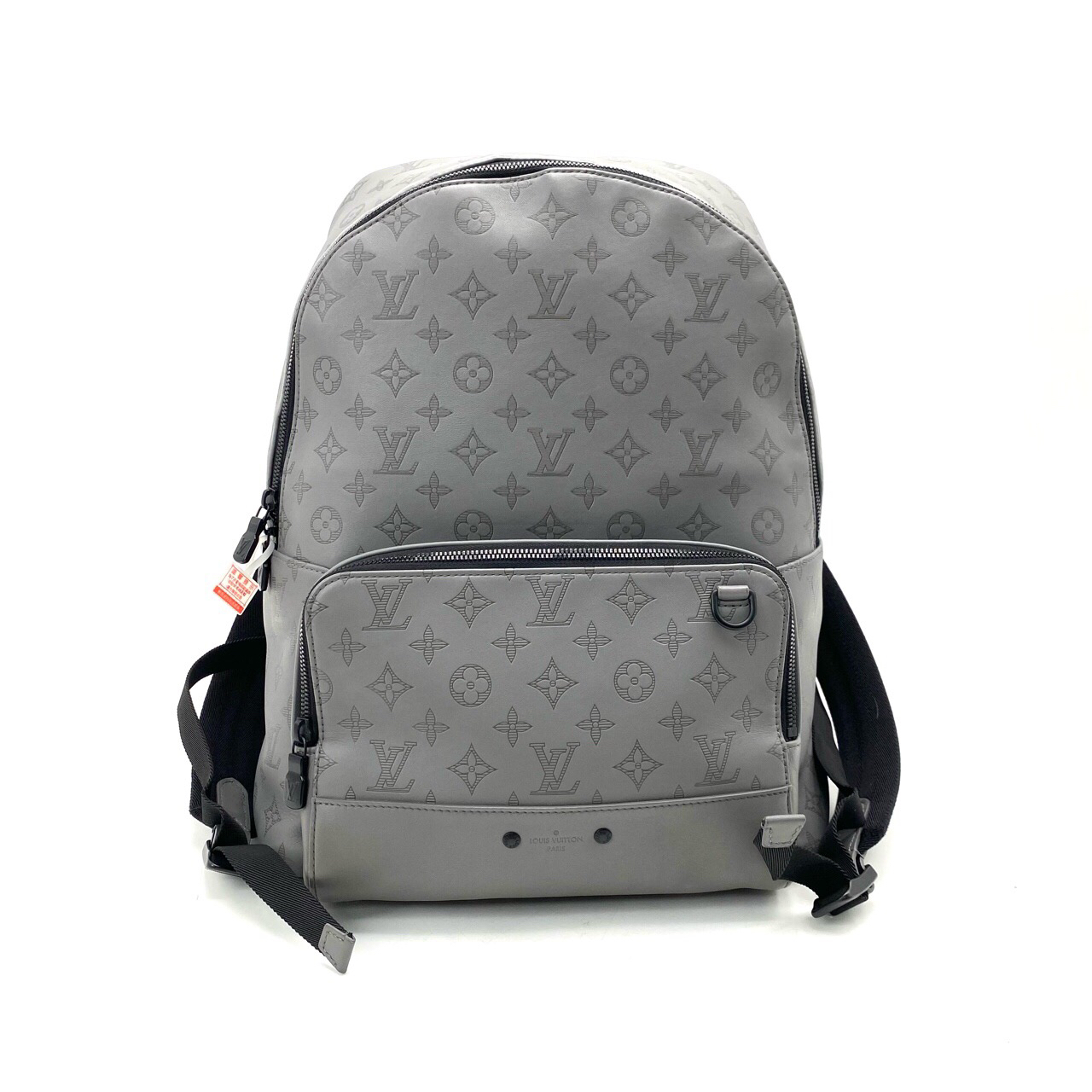 95新 LouisVuitton/路易威登 灰色全皮压花RACER双肩包 33/41 