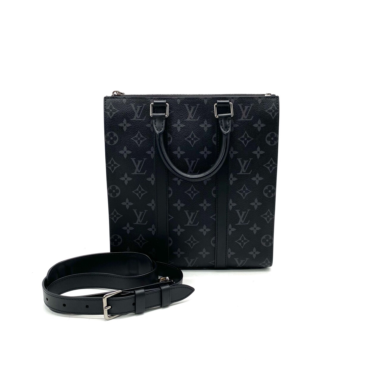 99新 LouisVuitton/路易威登 黑老花sac plant中号手提斜挎26/28 