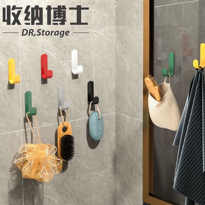 北欧门后免钉粘胶J型新款小挂钩厨房无痕粘钩家用门后挂衣钩衣帽