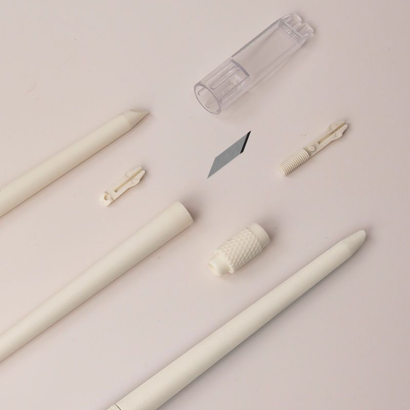 白色手帐切割笔刀DIY胶带切割裁纸刀小清新美术雕刻刀手工美工刀