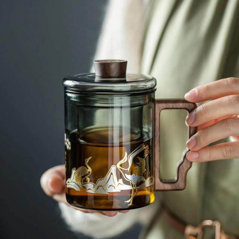 泡茶杯办公室泡茶杯男士高档茶水分离杯家用过滤喝茶
