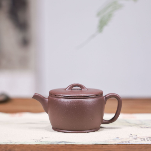 原矿高温老紫泥小汉瓦壶井栏手制家用仿古壶牛盖泡茶迷你壶100cc