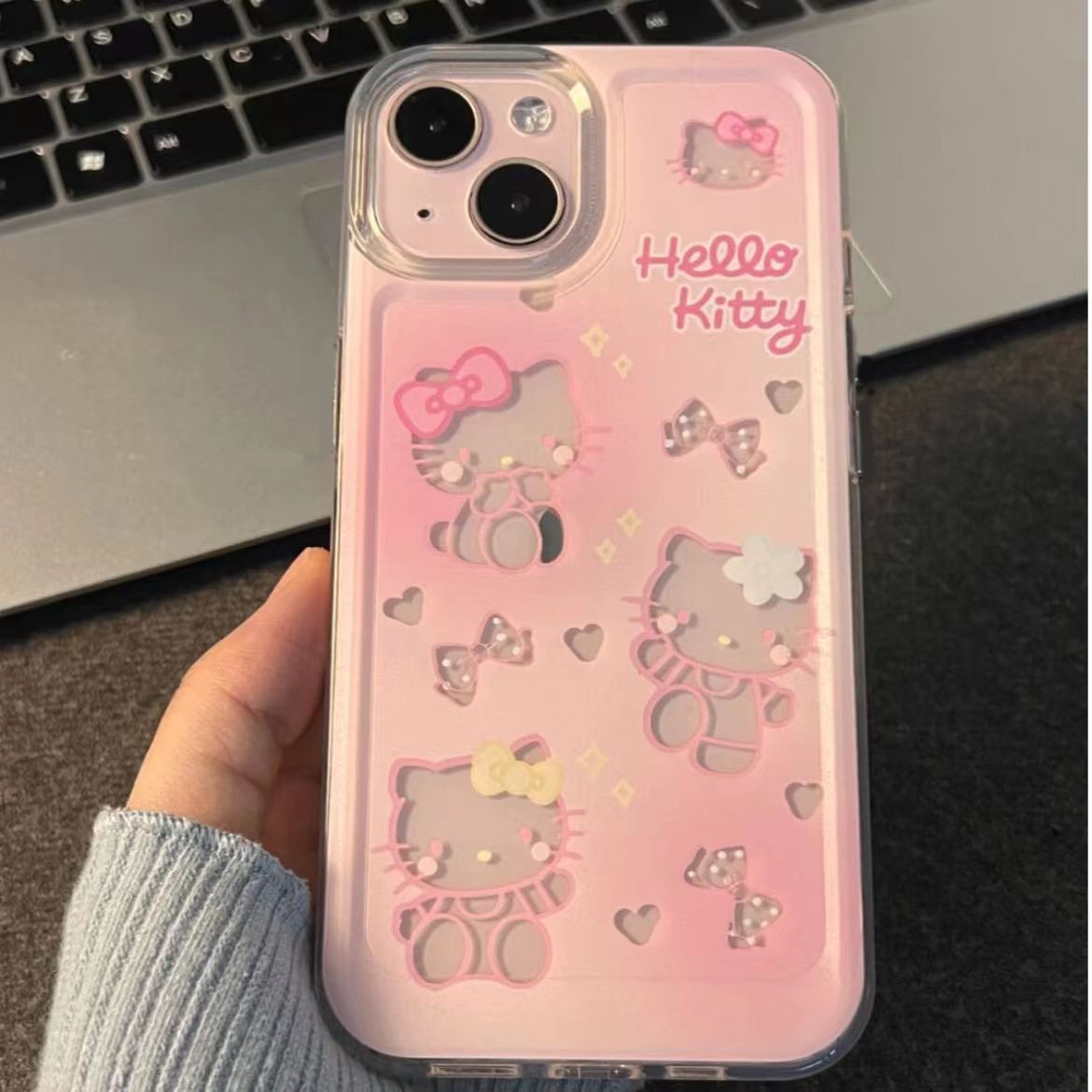 可爱粉色kt猫苹果15手机壳iPhone14promax12防摔11xs透明xr78plus