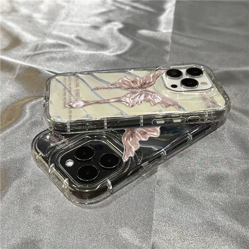 金属蝴蝶14promax苹果13手机壳iPhone12软11简约ins风7/8plus防摔