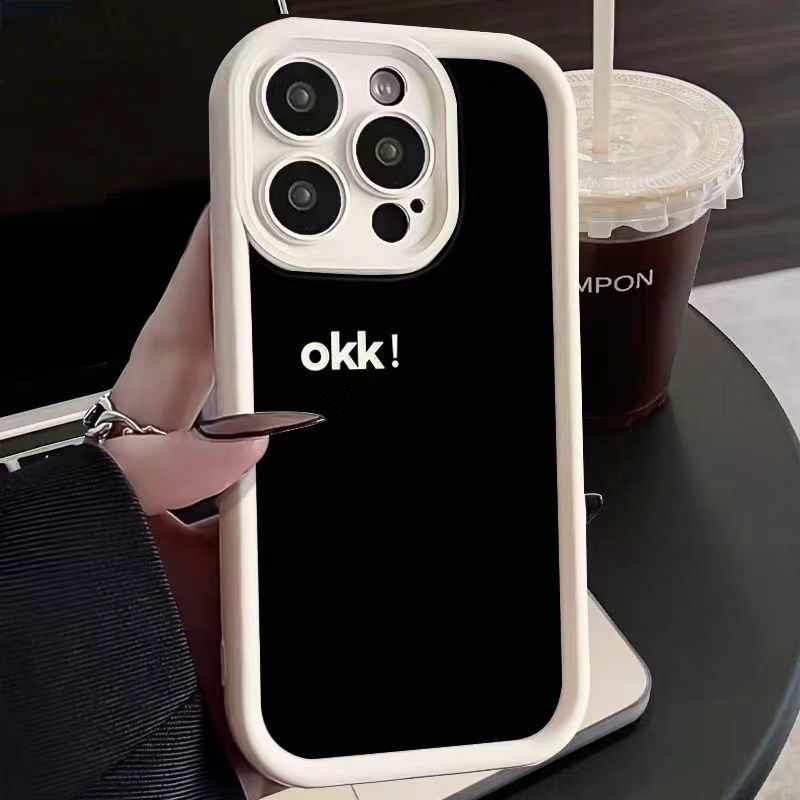 小众英文OK适用苹果15PROMAX/13简约iPhone14个性12高级感手机壳