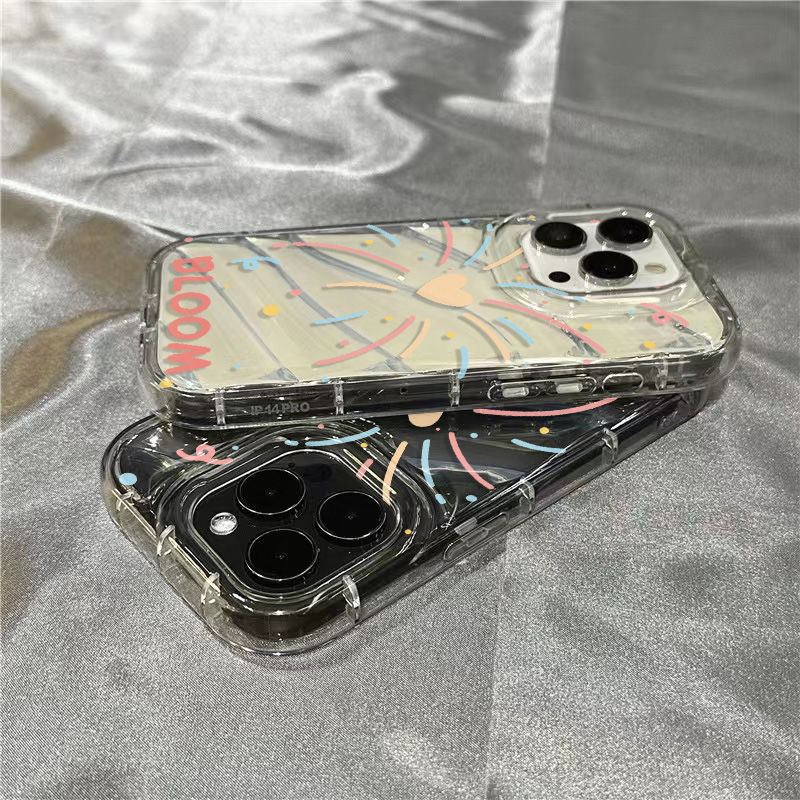 爱心烟花14promax苹果13手机壳iPhone12软11简约ins风7/8plus防摔