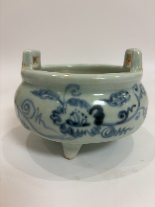 老物件古瓷名窑青花香炉