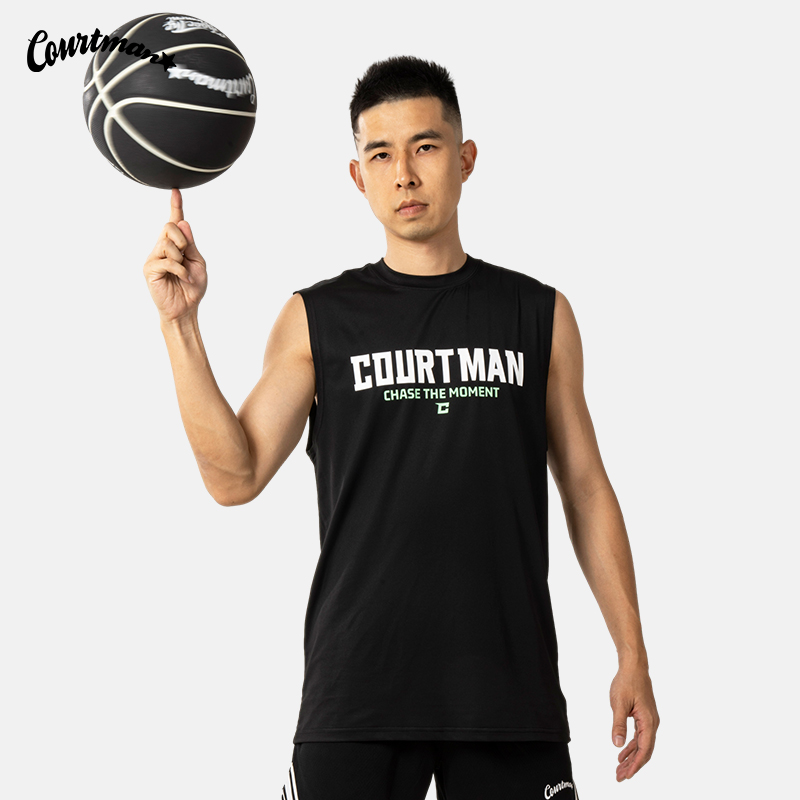 COURTMAN/野球帝运动投篮背心宽松圆领休闲无袖夏季美式潮流健身