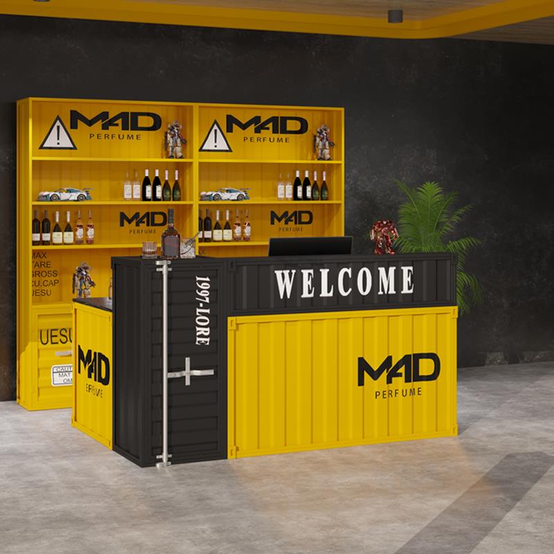 吧台收银台酒吧奶茶店工业风集装箱商用创意烧烤店健身房接待前台