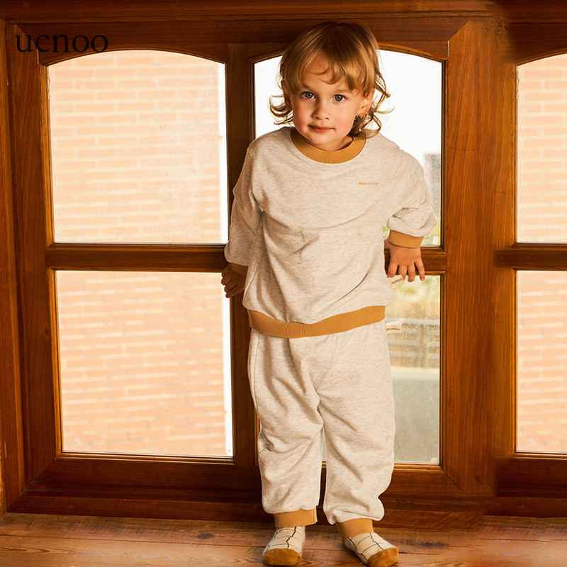 UCNOO与虫法式童装儿童卫衣套装年春秋新抑菌毛圈套装宝宝运动裤
