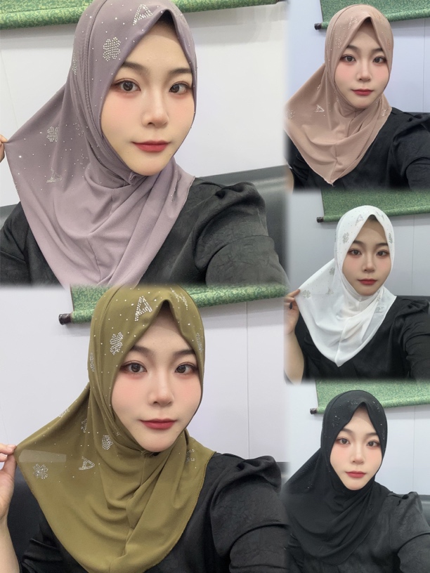 网纱薄款透气小帽檐套头款纱巾