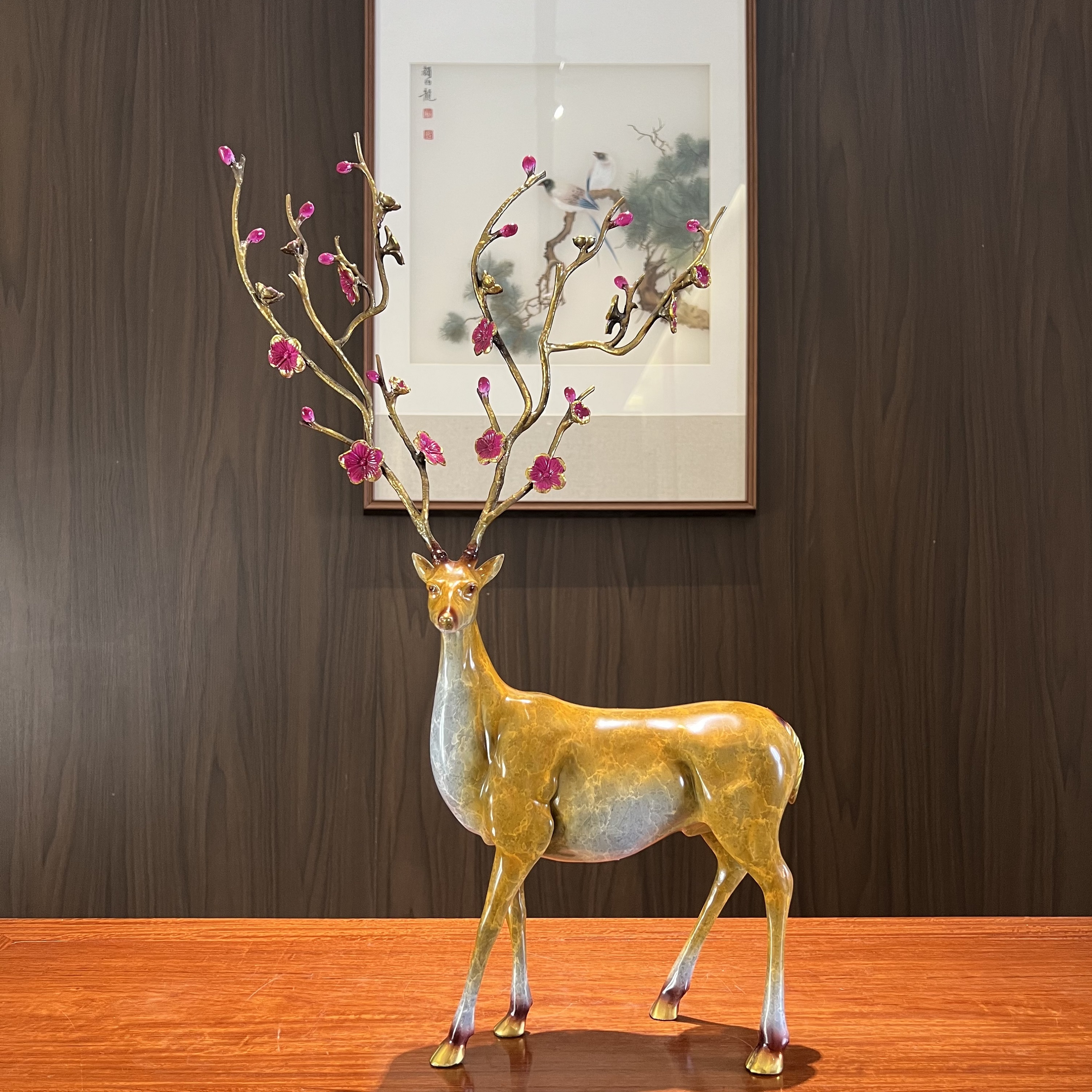 全铜摆件《梅花鹿》家居饰品 铜工艺品 乔迁礼品  玄关摆件装饰