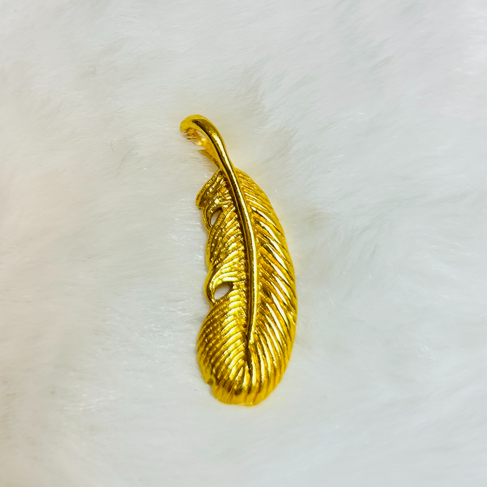 足金999黄金首饰 羽毛吊坠【828】