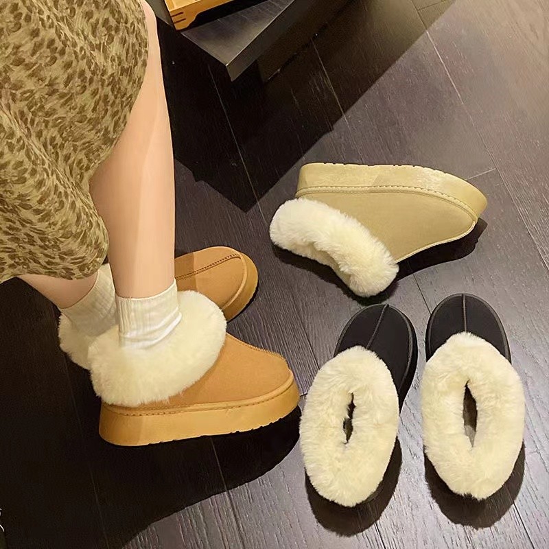 长筒靴靴子洋气小棉靴冬季爆款厚底加绒保暖雪地靴女2023秋冬棉鞋