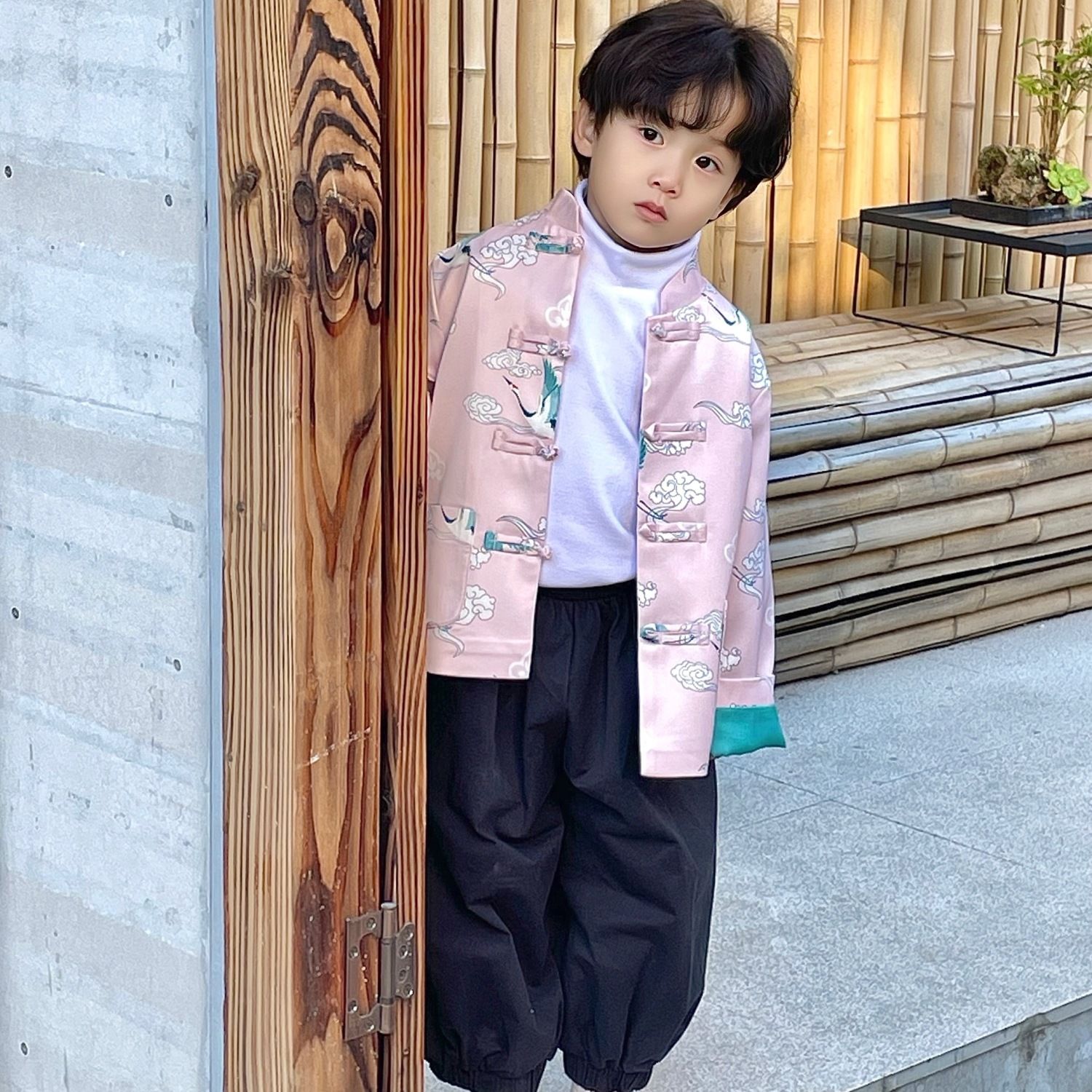童装新款秋季新中式男童中国风盘扣唐装儿童古风小少爷国潮外套潮