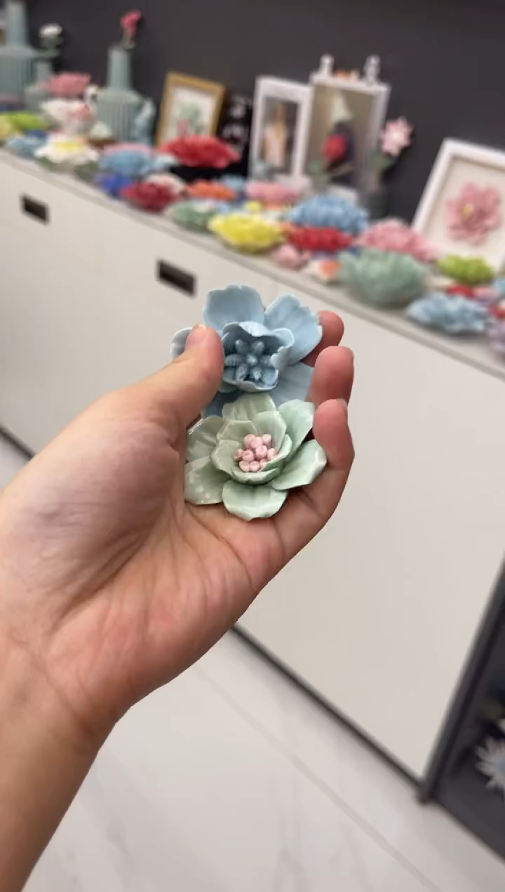 【闪购商品】陶瓷摆件2朵冰箱贴