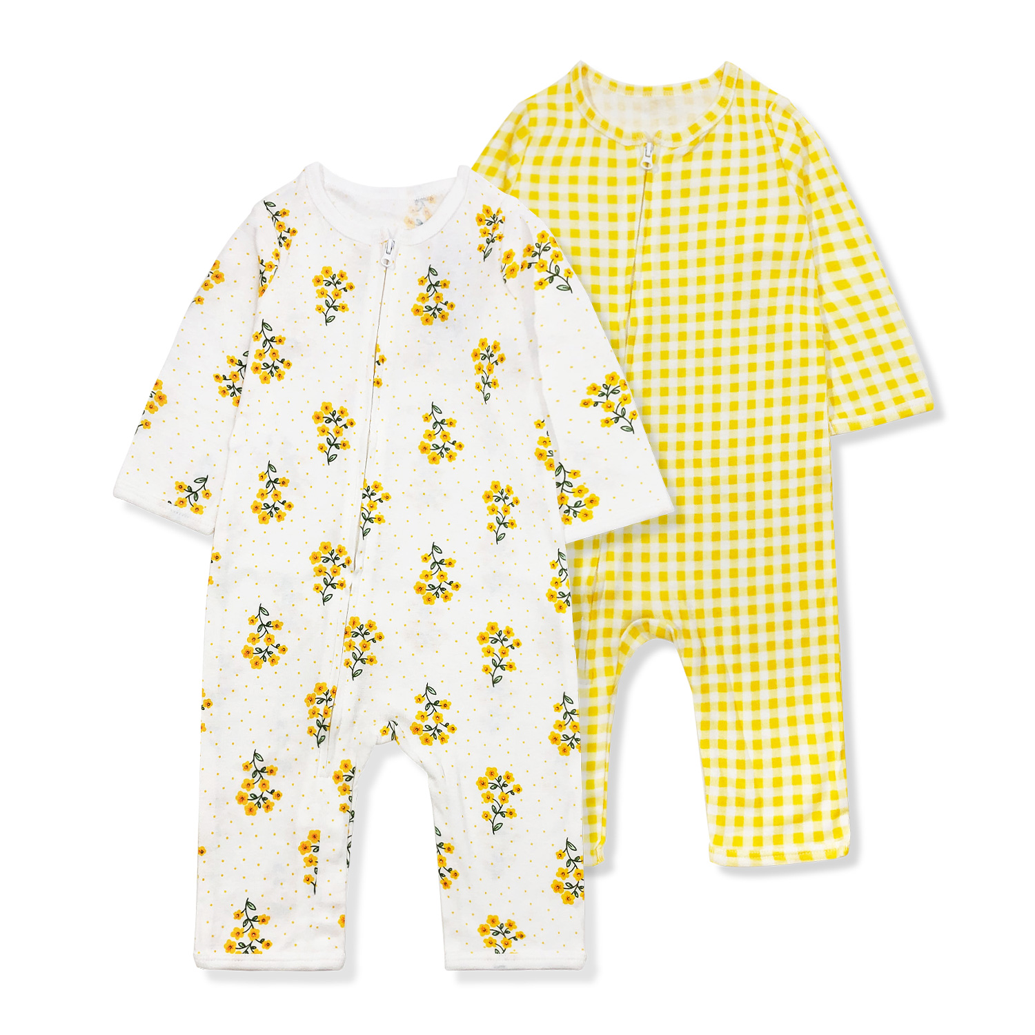 OmniEllen/欧米云艾琳女宝宝长袖连体衣婴儿春秋纯棉薄款幼儿爬服