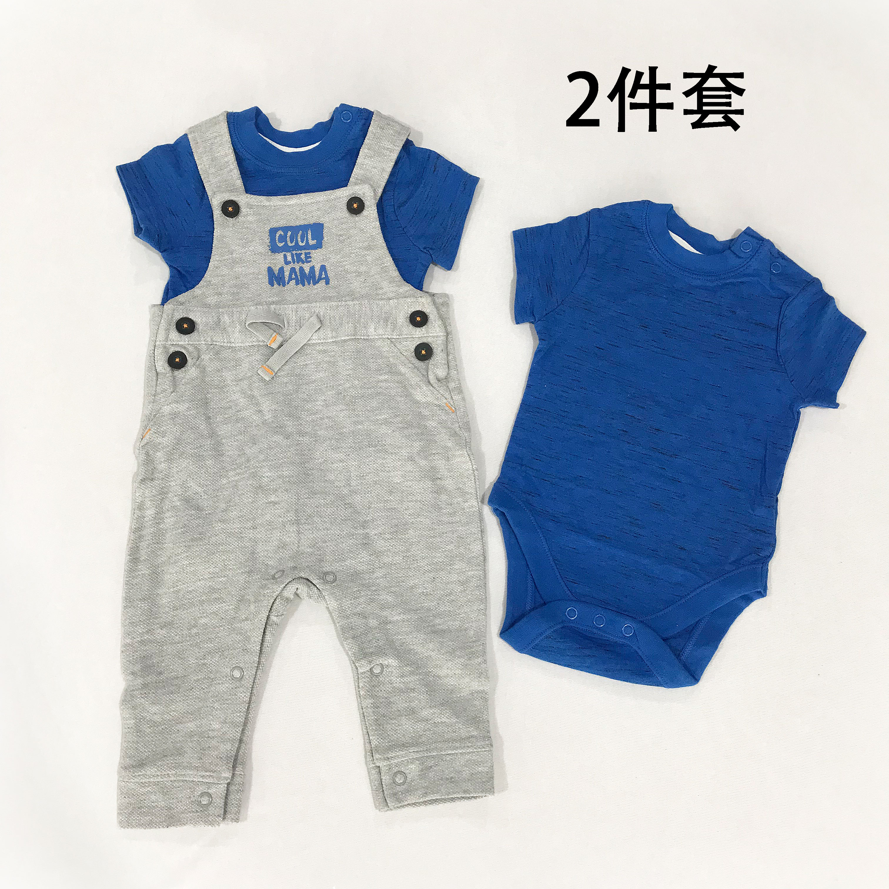 OmniEllen/欧米云艾琳婴儿夏季衣服背带裤包屁衣洋气吊带连体衣